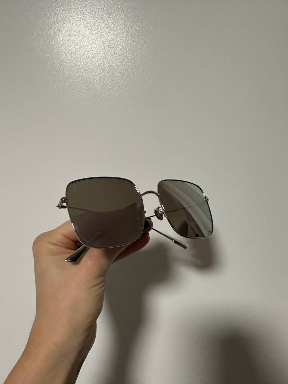 Dior Silver Frame Lens Women's Square Sunglasses